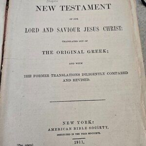 Bible 1911 The New Testament & Psalms New York American Bible Society PUC Poor